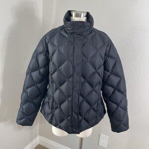 Eddie Bauer Jacket Womens 1X Black Quilted Puffer 700 Fill Goose Down Pockets